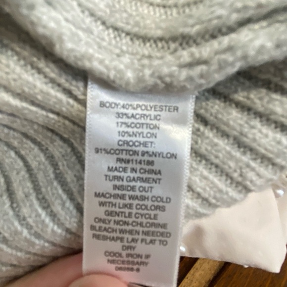 A.N.A. Grey Sweater With Crochet Collar size 4X - Picture 7 of 7